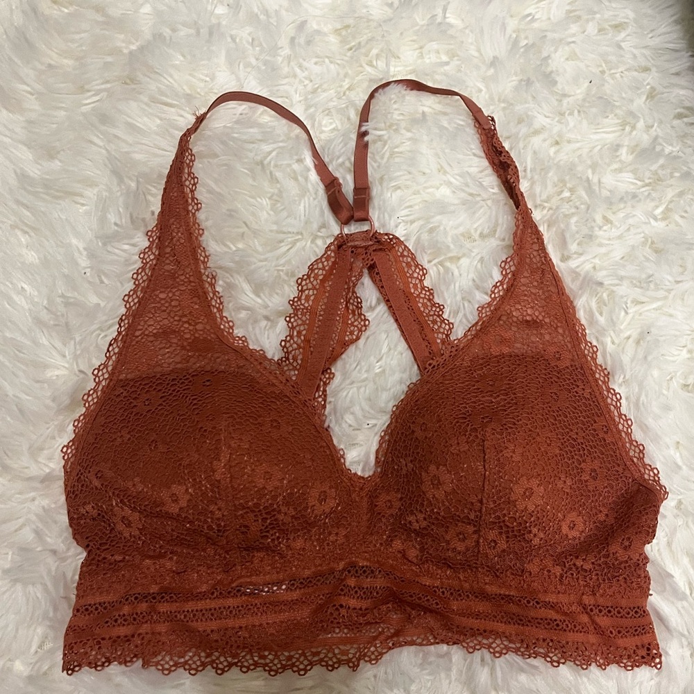 Victoria's Secret Lace Bralette in Rust